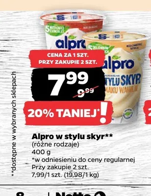 Alpro w stylu skyr promocja w Netto