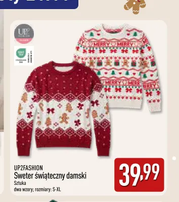 Sweter świąteczny damski UP2FASHION promocja w Aldi