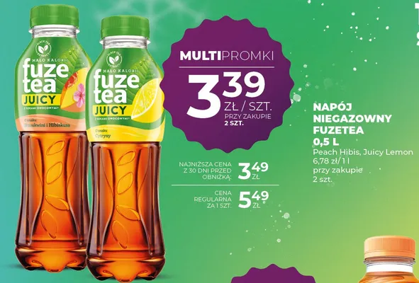Napój niegazowany FuzeTea Juicy Lemon promocja w Duży Ben