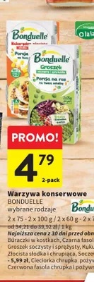 Groszek soczysty i sprężysty BONDUELLE 2-pak promocja w Intermarche