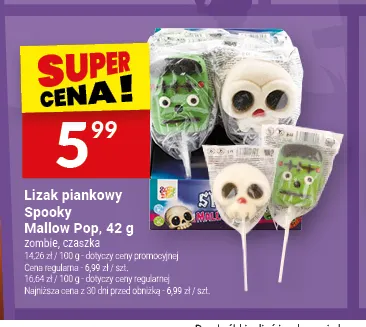 Lizak piankowy Spooky Mallow Pop zombie promocja w Twój Market