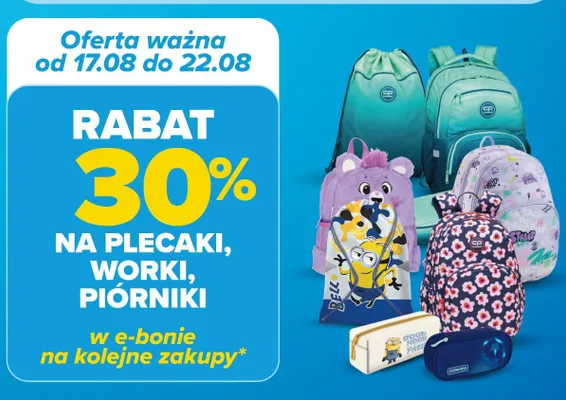 Plecaki worki i piórniki szkolne promocja w Carrefour