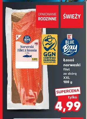 Łosoś norweski filet ze skórą XXL Blue Bay promocja w Kaufland