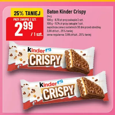 Baton Kinder Crispy promocja w POLOmarket