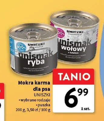 Mokra karma dla psa Uniszki Unismak ryba promocja w Intermarche