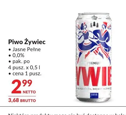 Piwo Żywiec Jasne Pełne promocja w Makro