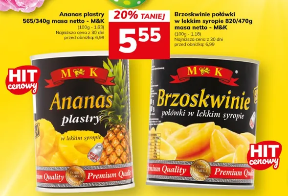 Brzoskwinie połówki w lekkim syropie promocja w Hitpol