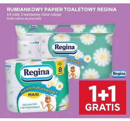Rumiankowy papier toaletowy Regina 4 rolki promocja w Stokrotka