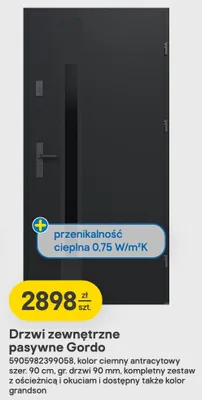 Drzwi zewnętrzne pasywne Gordo promocja w Castorama