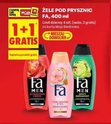 Żel pod prysznic Fa Soft Pink Jasmine & Oil promocja w Biedronka