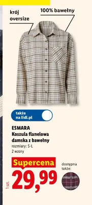 Koszula flanelowa damska z bawełny Esmara promocja w Lidl