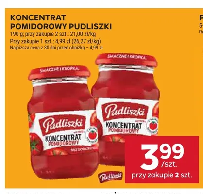 Koncentrat pomidorowy Pudliszki promocja w Stokrotka