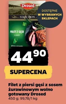 Filet z piersi gęsi z sosem żurawinowym wolno gotowany promocja w Netto