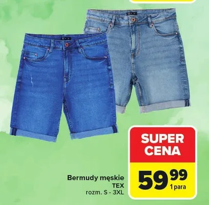 Bermudy męskie TEX rozm. S-3XL promocja w Carrefour