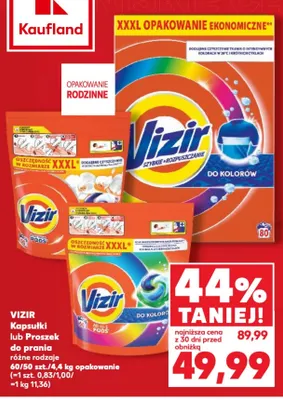 Kapsułki do prania Vizir All-in-1 Pods do kolorów promocja w Kaufland