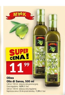 Oliwa z oliwek Olio di Sansa MK promocja w Twój Market
