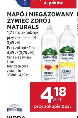 Napój niegazowany Żywiec Zdrój Naturals promocja w Stokrotka
