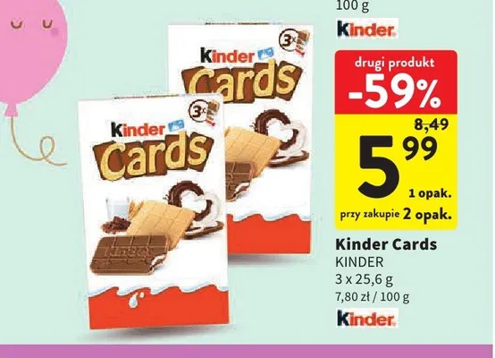 Ciastka Kinder Cards promocja w Intermarche
