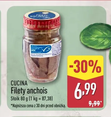 Filety anchois Cucina promocja w Aldi