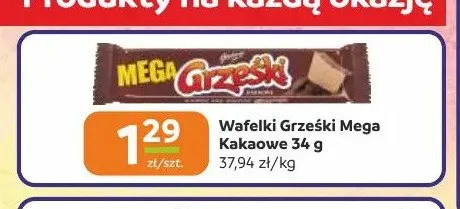 Wafelki Grześki Mega Kakaowe promocja w Gama