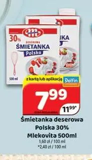 Śmietanka deserowa Polska Mlekovita 30% promocja w Delfin
