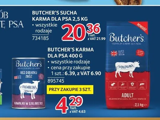 Sucha karma dla psa Butcher's promocja w Selgros