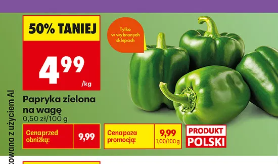 Papryka zielona promocja w Biedronka