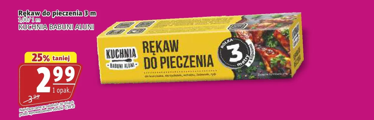 Rękaw do pieczenia Kuchnia Babuni Aluni promocja w Prim Market