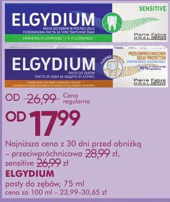 Pasty do zębów ELGYDIUM Sensitive, przeciwpróchnicowo pasty do zębów promocja w Makro