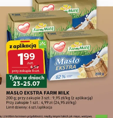 Masło ekstra Farm Milk promocja w Stokrotka