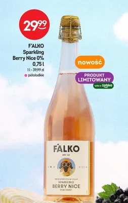 Wino musujące bezalkoholowe F'ALKO Sparkling Berry Nice półsłodkie 0% promocja w Żabka