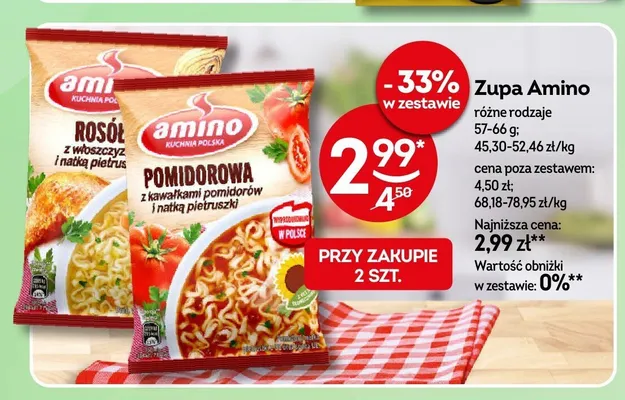 Zupa błyskawiczna Amino rosół z włoszczyzną promocja w Żabka