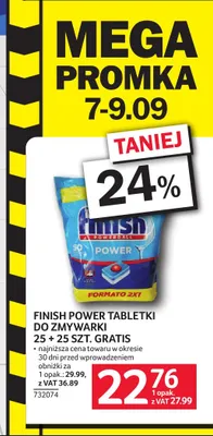 Tabletki do zmywarki Finish Power promocja w Selgros
