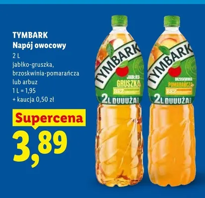 Napój owocowy jabłko-gruszka Tymbark promocja w Lidl