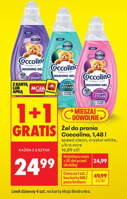 Żel do prania Coccolino Wonder Wash speed clean promocja w Biedronka