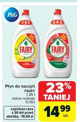 Płyn do naczyń Fairy różne rodzaje promocja w Carrefour Market