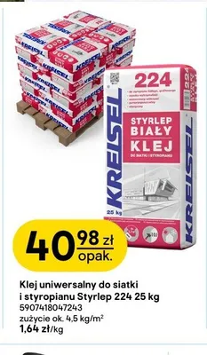 Klej uniwersalny do siatki i styropianu Styrlep 224 KREISEL 25kg promocja w Castorama