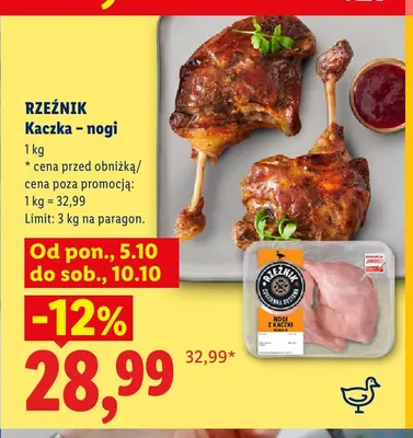 Kaczka nogi Rzeźnik promocja w Lidl