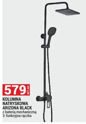 Kolumna natryskowa ARIZONA BLACK z baterią mechaniczną 3-funkcyjna ręczka promocja w Merkury Market