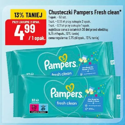Chusteczki Pampers Fresh clean promocja w POLOmarket