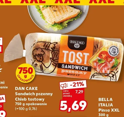 Chleb tostowy pszenny Sandwich Dan Cake promocja w Kaufland