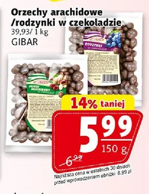 Orzechy arachidowe / rodzynki w czekoladzie promocja w Prim Market