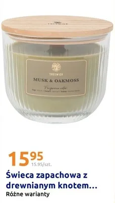 Świeca zapachowa z drewnianym knotem promocja w Action