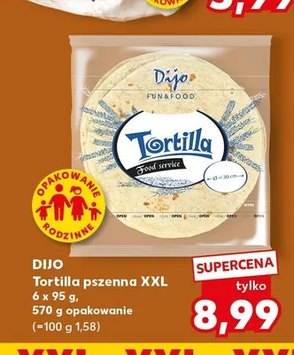 Tortilla pszenna XXL Dijo 6-pak promocja w Kaufland