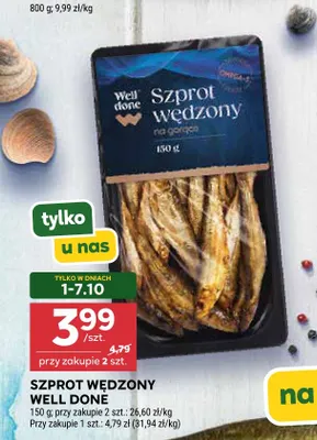 Szprot wędzony Well Done promocja w Stokrotka