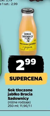 Sok tłoczony jabłko Bracia Sadownicy promocja w Netto