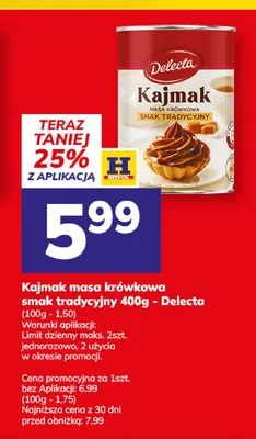 Kajmak masa krówkowa Delecta smak tradycyjny promocja w Hitpol