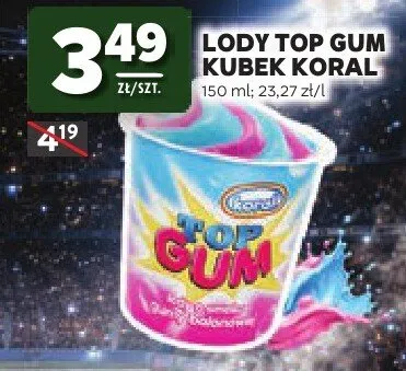 Lody Top Gum kubek Koral promocja w Stokrotka