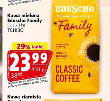 Kawa mielona Eduscho Family promocja w Prim Market