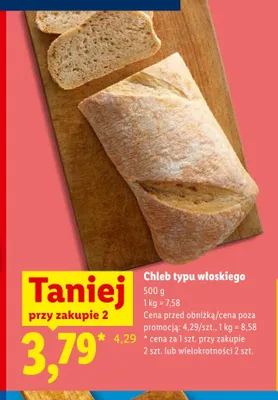 Chleb typu włoskiego promocja w Lidl